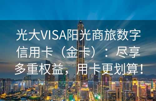 光大VISA阳光商旅数字信用卡（金卡）：尽享多重权益，用卡更划算！