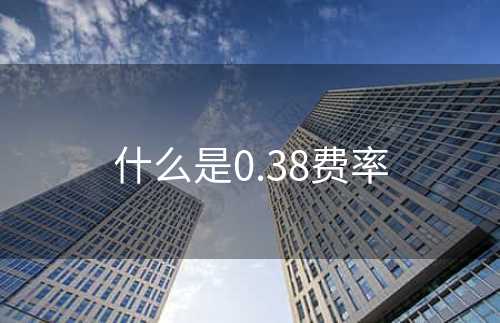 什么是0.38费率