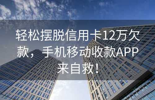 轻松摆脱信用卡12万欠款，手机移动收款APP来自救！