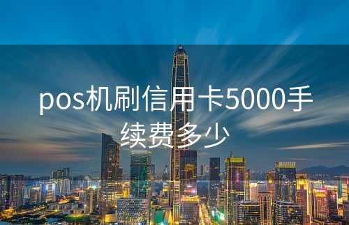 pos机刷信用卡5000手续费多少