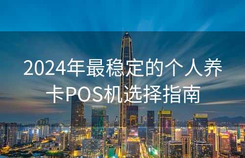 2024年最稳定的个人养卡POS机选择指南