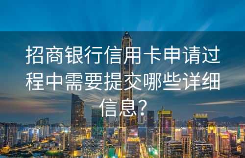 招商银行信用卡申请过程中需要提交哪些详细信息？