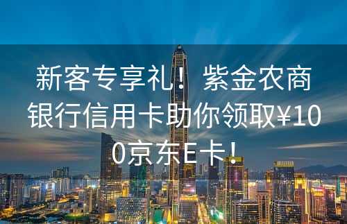 新客专享礼！紫金农商银行信用卡助你领取¥100京东E卡！