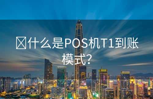 ​什么是POS机T1到账模式？