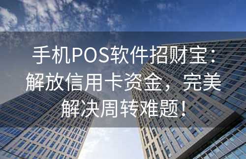 手机POS软件招财宝：解放信用卡资金，完美解决周转难题！