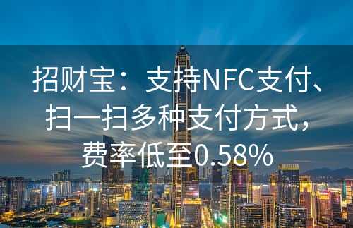 招财宝：支持NFC支付、扫一扫多种支付方式，费率低至0.58%