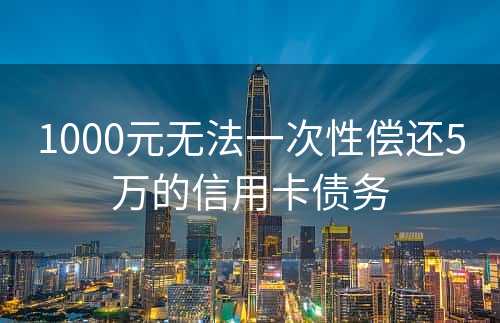 1000元无法一次性偿还5万的信用卡债务