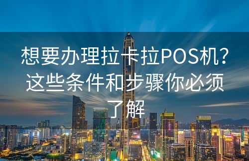 想要办理拉卡拉POS机？这些条件和步骤你必须了解