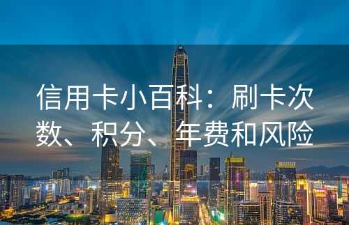 信用卡小百科：刷卡次数、积分、年费和风险