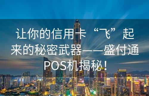 让你的信用卡“飞”起来的秘密武器——盛付通POS机揭秘！