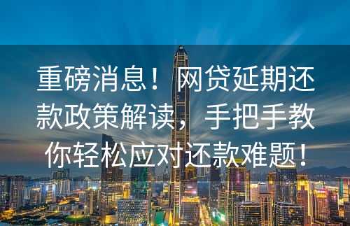 重磅消息！网贷延期还款政策解读，手把手教你轻松应对还款难题！