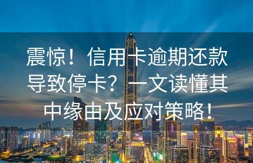 震惊！信用卡逾期还款导致停卡？一文读懂其中缘由及应对策略！