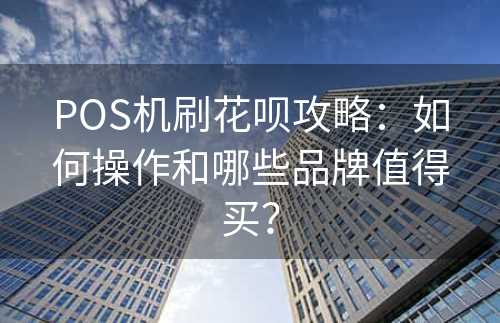 POS机刷花呗攻略：如何操作和哪些品牌值得买？