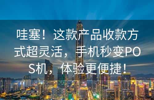 哇塞！这款产品收款方式超灵活，手机秒变POS机，体验更便捷！