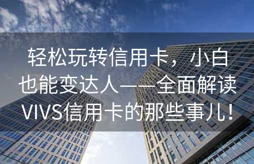 轻松玩转信用卡，小白也能变达人——全面解读VIVS信用卡的那些事儿！