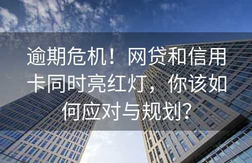 逾期危机！网贷和信用卡同时亮红灯，你该如何应对与规划？