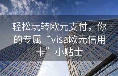 轻松玩转欧元支付，你的专属“visa欧元信用卡”小贴士