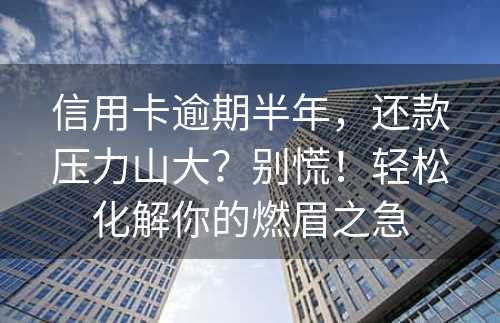 信用卡逾期半年，还款压力山大？别慌！轻松化解你的燃眉之急