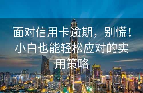 面对信用卡逾期，别慌！小白也能轻松应对的实用策略