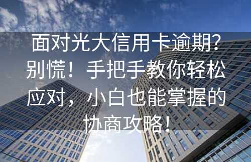 面对光大信用卡逾期？别慌！手把手教你轻松应对，小白也能掌握的协商攻略！