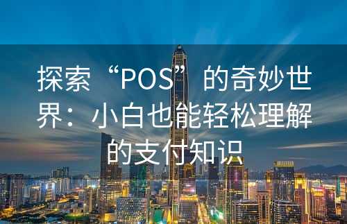 探索“POS”的奇妙世界：小白也能轻松理解的支付知识