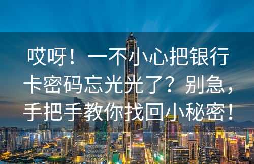 哎呀！一不小心把银行卡密码忘光光了？别急，手把手教你找回小秘密！