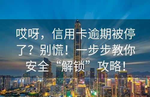 哎呀，信用卡逾期被停了？别慌！一步步教你安全“解锁”攻略！