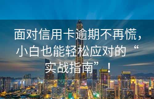 面对信用卡逾期不再慌，小白也能轻松应对的“实战指南”！