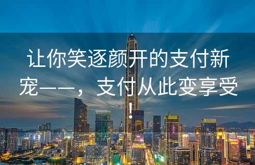 让你笑逐颜开的支付新宠——，支付从此变享受！