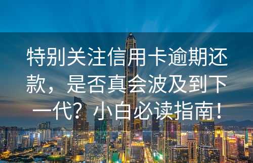 特别关注信用卡逾期还款，是否真会波及到下一代？小白必读指南！