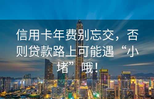 信用卡年费别忘交，否则贷款路上可能遇“小堵”哦！