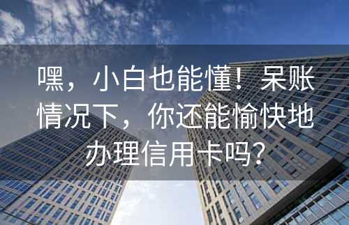 嘿，小白也能懂！呆账情况下，你还能愉快地办理信用卡吗？