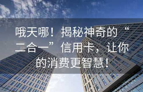 哦天哪！揭秘神奇的“二合一”信用卡，让你的消费更智慧！