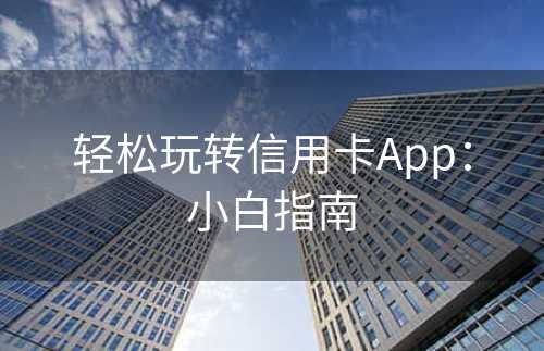 轻松玩转信用卡App：小白指南