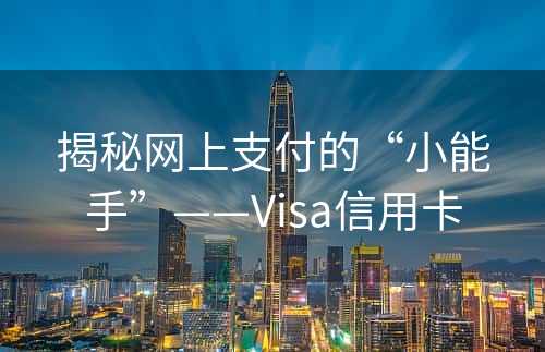 揭秘网上支付的“小能手”——Visa信用卡