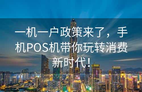 一机一户政策来了，手机POS机带你玩转消费新时代！