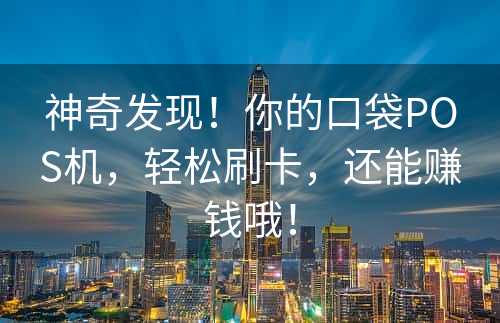 神奇发现！你的口袋POS机，轻松刷卡，还能赚钱哦！