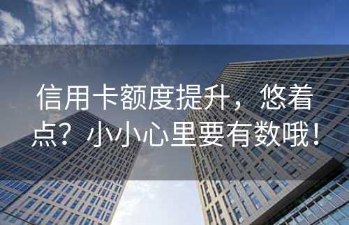 信用卡额度提升，悠着点？小小心里要有数哦！