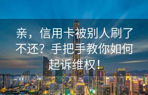 亲，信用卡被别人刷了不还？手把手教你如何起诉维权！