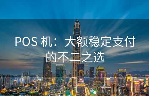 POS 机：大额稳定支付的不二之选