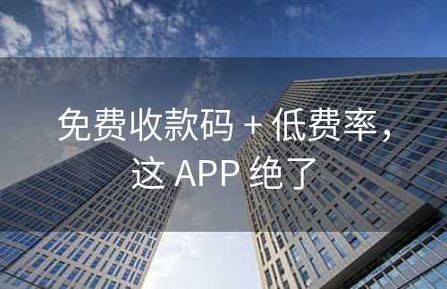 免费收款码 + 低费率，这 APP 绝了