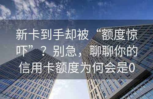 新卡到手却被“额度惊吓”？别急，聊聊你的信用卡额度为何会是0