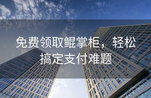 免费领取鲲掌柜，轻松搞定支付难题